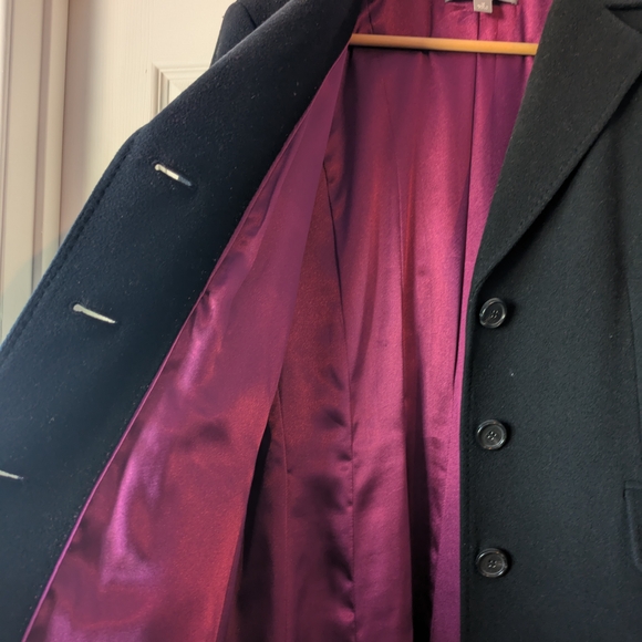 Ann Taylor Black Coat with Purple Lining - Picture 4 of 8